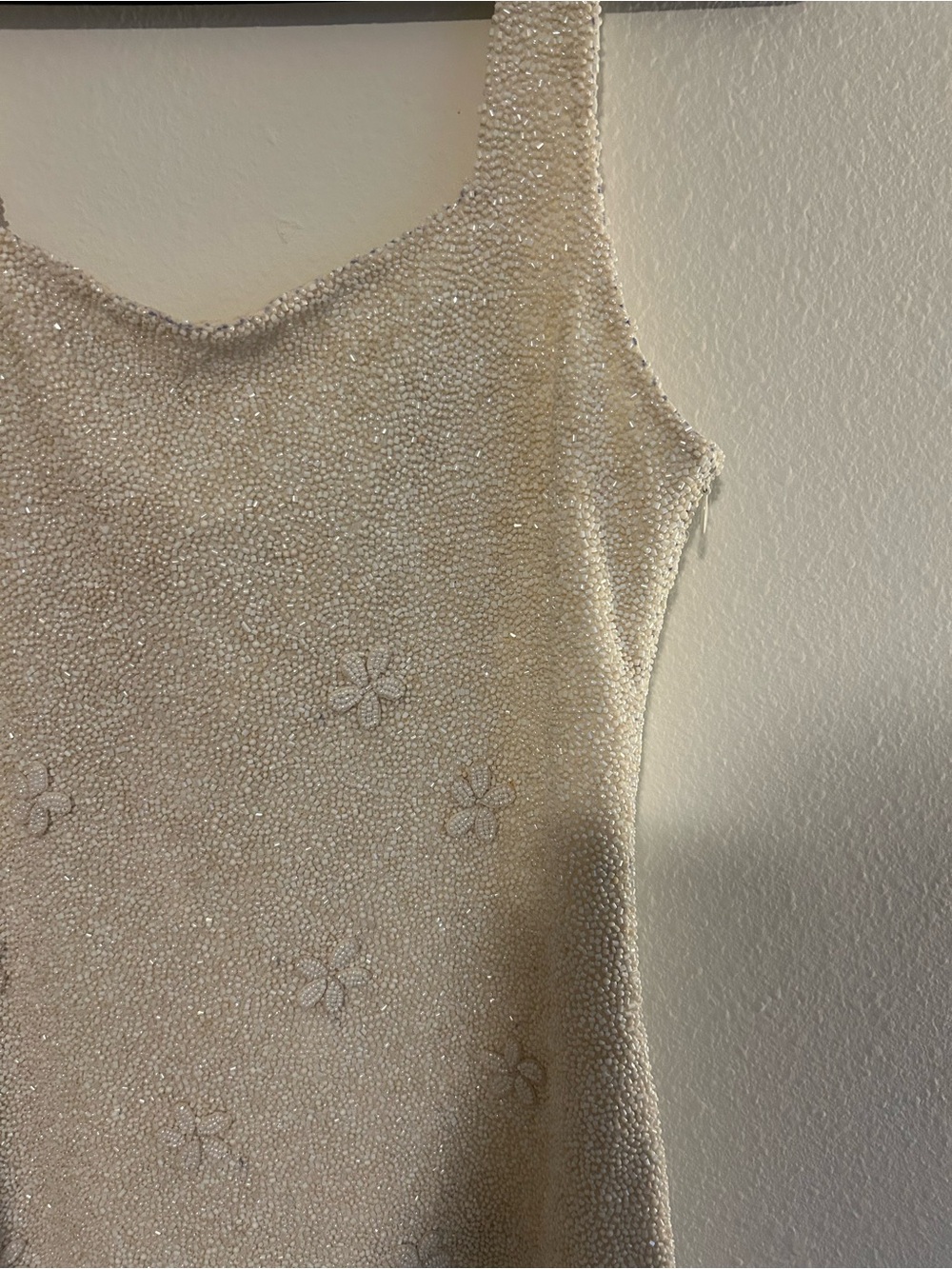 STAUD Cream Le Sable Beaded Mini Dress - Picture 10 of 11